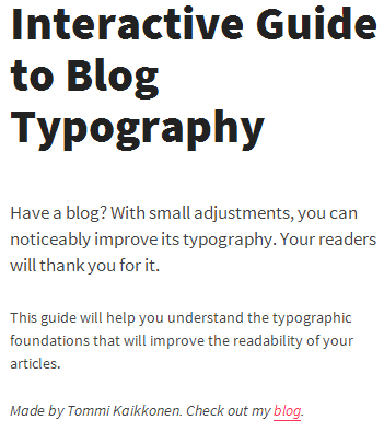 interactive guide typography